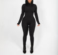 Load image into Gallery viewer, Asymmetric Zip Up Hoodie Jumpsuit