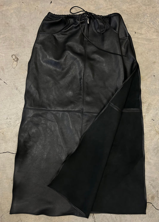 Unisex Long Leather Skirt