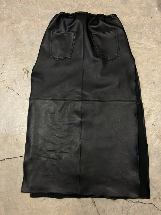 Unisex Long Leather Skirt